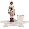 Clayre & Eef Bougeoir Casse-Noisette Beige & Rouge 15x14x12cm