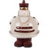 Clayre & Eef Bol Décoratif avec Couvercle Beige Rouge Ø 17x25 cm