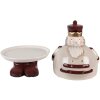 Clayre & Eef Bol Décoratif avec Couvercle Beige Rouge Ø 17x25 cm