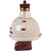 Clayre & Eef Bol Décoratif avec Couvercle Beige Rouge Ø 17x25 cm