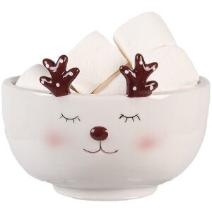 Clayre & Eef Tasse et Soucoupe Beige/Blanc 250ml Dolomite