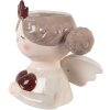 Clayre & Eef Pot de fleurs décoratif 17x14x17 cm Beige-Rouge