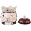 Clayre & Eef Pot à Provisions avec Couvercle Beige-Rouge 16x19 cm