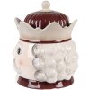 Clayre & Eef Pot à Provisions avec Couvercle Beige-Rouge 16x19 cm