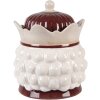 Clayre & Eef Pot à Provisions avec Couvercle Beige-Rouge 16x19 cm