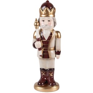 Clayre & Eef Casse-Noisette Décoration 9x7x26 cm Beige/Rouge