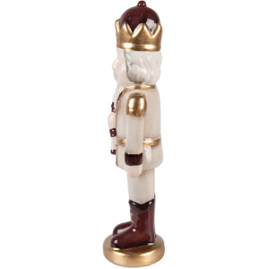 Clayre & Eef Casse-Noisette Décoration 9x7x26 cm Beige/Rouge