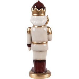 Clayre & Eef Casse-Noisette Décoration 9x7x26 cm Beige/Rouge