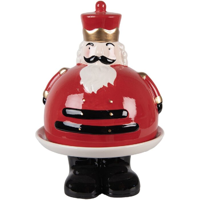Clayre & Eef Bol Décoratif avec Couvercle 17x25 cm rouge