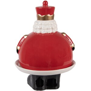 Clayre & Eef Bol Décoratif avec Couvercle 17x25 cm rouge
