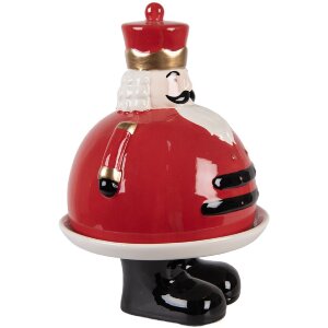 Clayre & Eef Bol Décoratif avec Couvercle 17x25 cm rouge