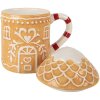 Clayre & Eef Mug avec Couvercle 350ml Marron-Blanc