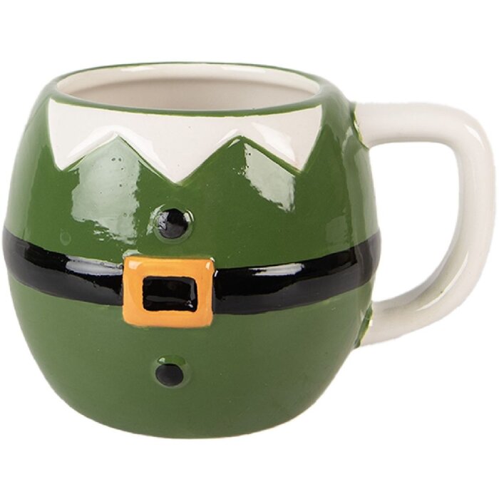 Clayre & Eef Mug Céramique 450ml Vert/Noir