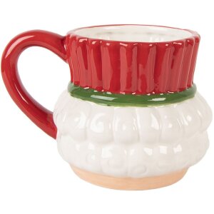 Clayre & Eef Tasse Céramique Dolomite 350ml Rouge & Blanc