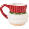 Clayre & Eef Tasse Céramique Dolomite 350ml Rouge & Blanc