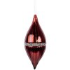 Clayre & Eef 6GL5092 Boule de Noël Rouge-Argent 8x18 cm
