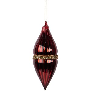 Clayre & Eef Boule de Noël Rouge-Or 6x17 cm
