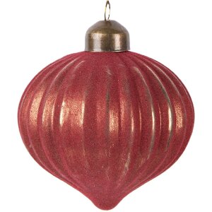 Boule de Noël Clayre & Eef Rouge 8x9 cm
