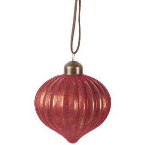 Boule de Noël Clayre & Eef Rouge 8x9 cm