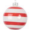 Clayre & Eef 6GL5131 Boule de Noël 8x8 cm Rouge-Blanc