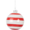 Clayre & Eef 6GL5131 Boule de Noël 8x8 cm Rouge-Blanc