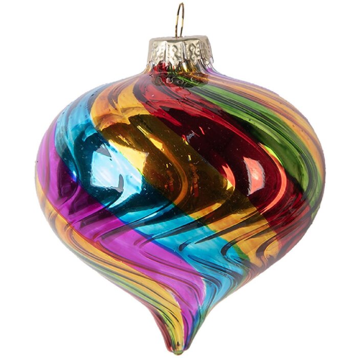 Clayre & Eef Boule de Noël 8x8 cm Multicolore