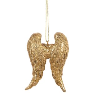 Clayre & Eef 6PR5641 Décoration Suspendue Ailes Dorées 6x2x9 cm