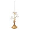 Clayre & Eef 6Y5805 Bougeoir 16x11x30 cm Doré/Blanc