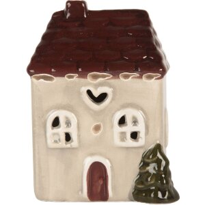 Clayre & Eef Déco Maison LED 7x6x10 cm Beige-Rouge