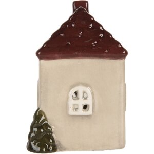 Clayre & Eef Déco Maison LED 7x6x10 cm Beige-Rouge
