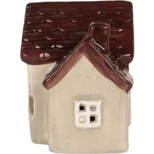 Clayre & Eef Maison Décorative LED 8x6x8 cm Beige-Rouge