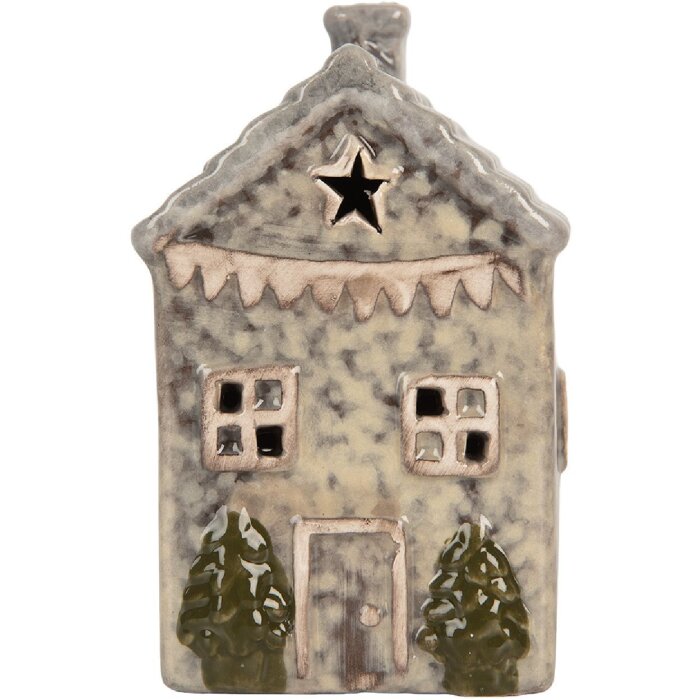 Clayre & Eef 6CE2274 Décoration Maison LED Gris/Vert 6x6x11 cm