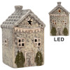 Clayre & Eef 6CE2274 Décoration Maison LED Gris/Vert 6x6x11 cm