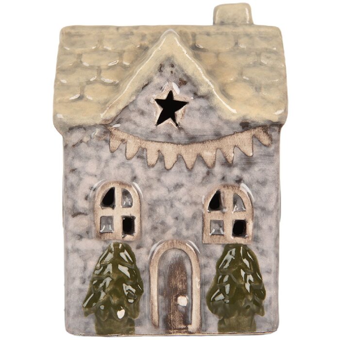 Clayre & Eef 6CE2275 Décoration Maison LED 6x6x10 cm Gris Beige