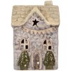 Clayre & Eef 6CE2275 Décoration Maison LED 6x6x10 cm Gris Beige