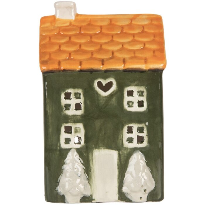 Clayre & Eef Bougeoir Maison Dolomite 9x8x15 cm