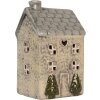 Clayre & Eef Bougeoir Maison 9x8x15 cm Dolomite