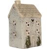 Clayre & Eef Bougeoir Maison 9x8x15 cm Gris/Beige