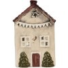 Clayre & Eef Bougeoir Maison Noël 10x8x15 cm Beige/Rouge
