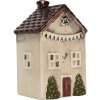 Clayre & Eef Bougeoir Maison Noël 10x8x15 cm Beige/Rouge