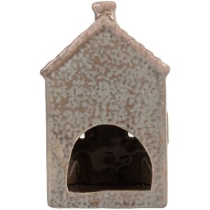 Clayre & Eef Bougeoir Maison Bleu Rose 10x8x15cm