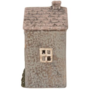 Clayre & Eef Bougeoir Maison Bleu Rose 10x8x15cm