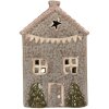Clayre & Eef Bougeoir Maison Bleu Rose 10x8x15cm