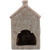 Clayre & Eef Bougeoir Maison Bleu Rose 10x8x15cm
