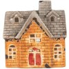 Clayre & Eef Bougeoir Maison 13x8x14 cm Orange Beige