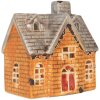 Clayre & Eef Bougeoir Maison 13x8x14 cm Orange Beige