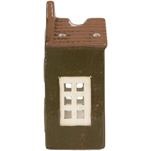 Clayre & Eef Bougeoir Maison Vert/Brun 8x6x16 cm
