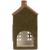 Clayre & Eef Bougeoir Maison Vert/Brun 8x6x16 cm