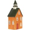 Clayre & Eef Bougeoir Maison Orange Vert 10x7x21 cm