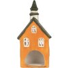 Clayre & Eef Bougeoir Maison Orange Vert 10x7x21 cm